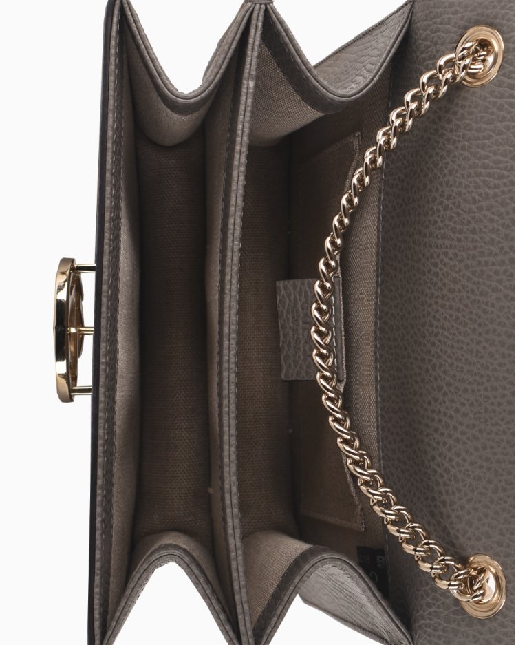 バッグ clowGUCCI Bolsa Gucci Original Interlocking G Couro Cinza Feminina
